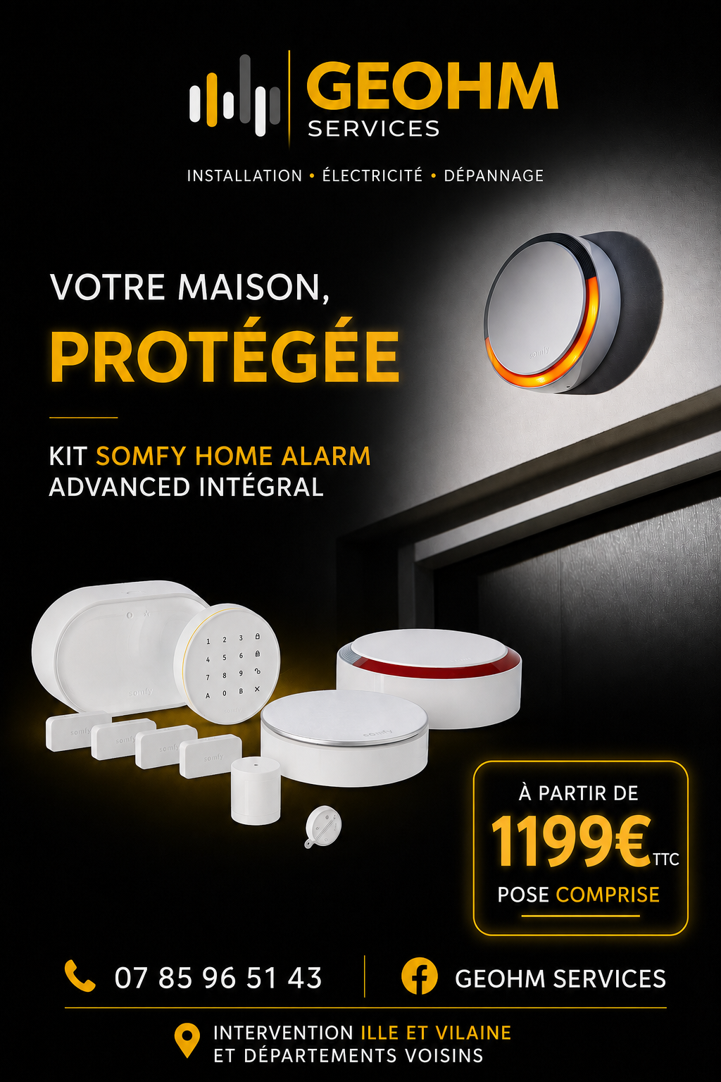 Offre Geohm Services pour une alarme Somfy connectée