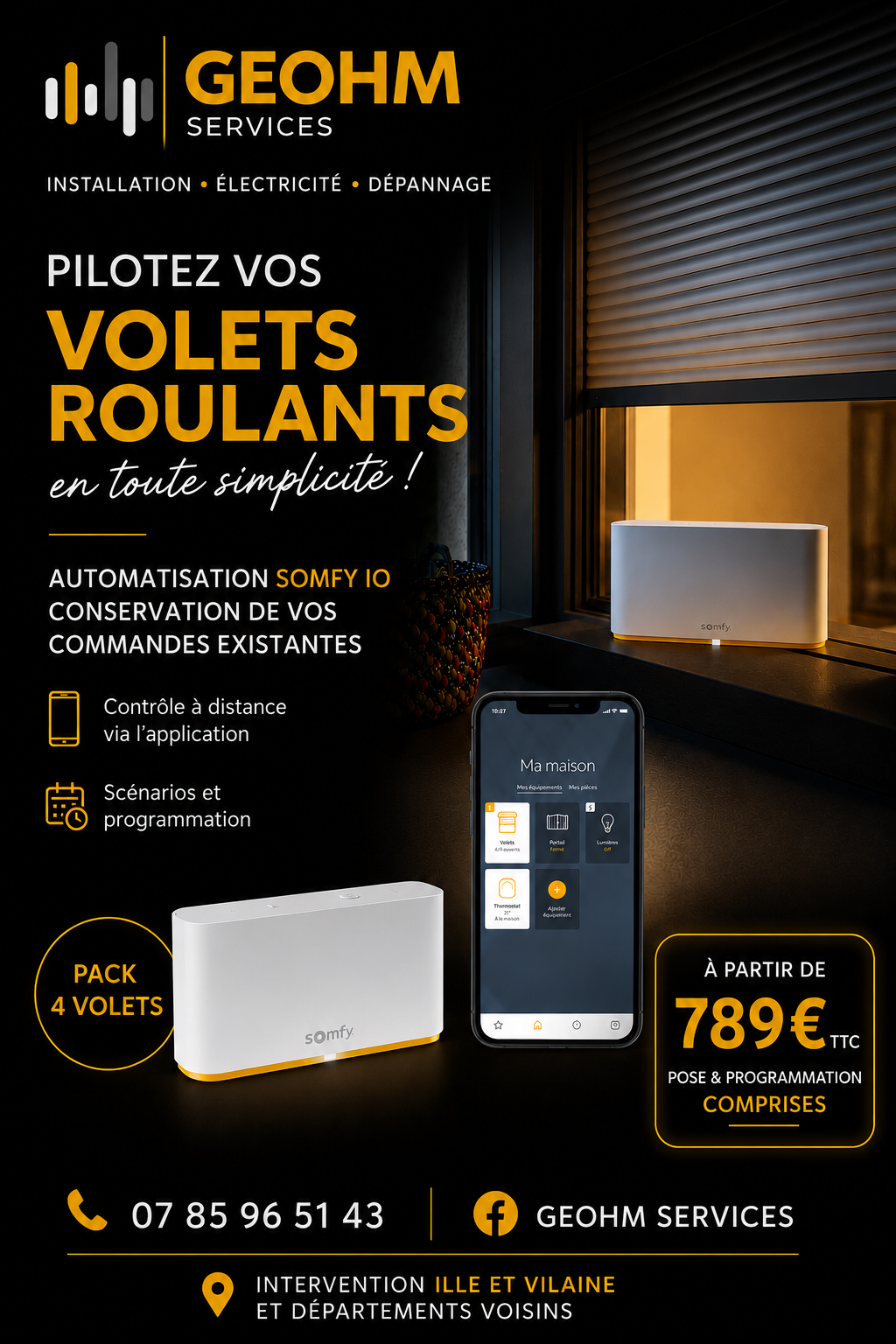 Offre Geohm Services pour des volets roulants connectés
